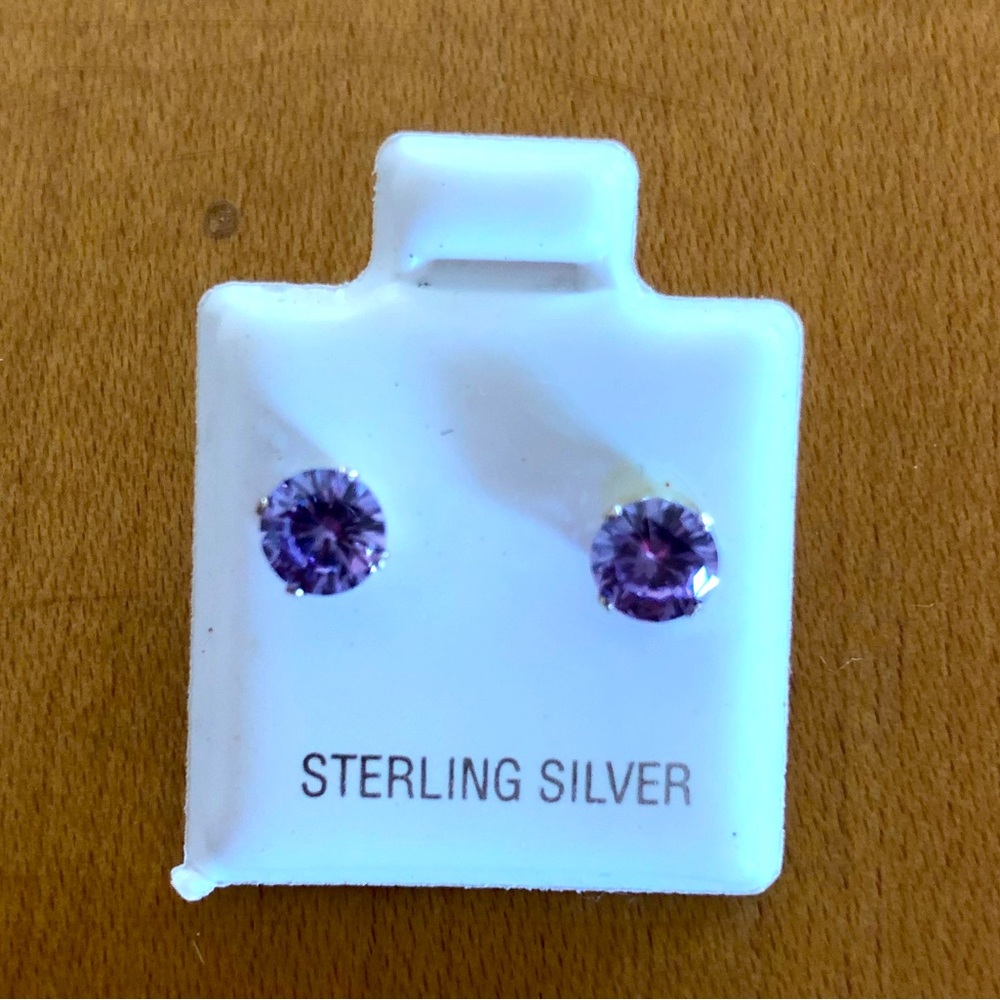 Amethyst sterling silver earrings